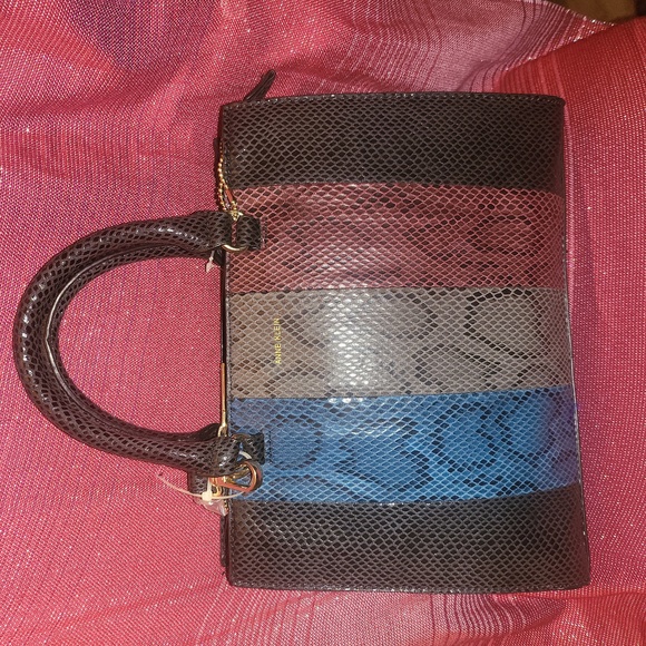 NWT ANNE KLEIN PATCHED SATCHEL - Picture 1 of 9